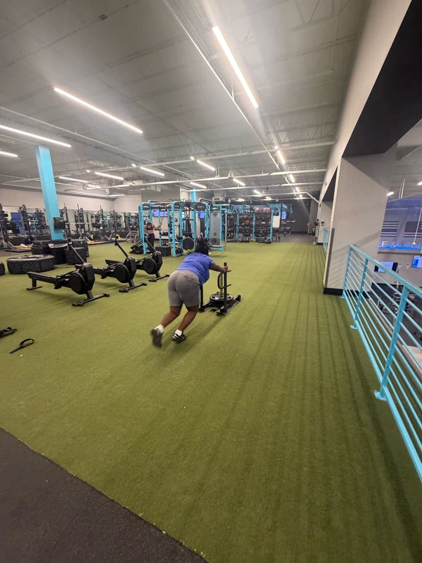 The gym floor where the team trains before work