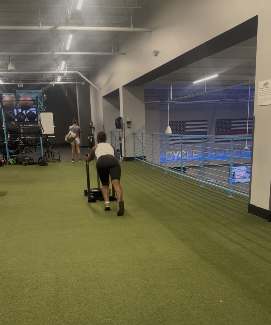 The turf lane at the team's gym